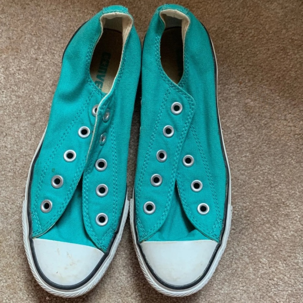 Teal converse W-6 M-4 (Laces not shown)